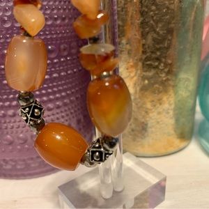 Vintage Sterling Silver & Carnelian Bracelet